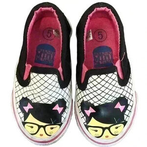 🌈 6/$60, Harajuku Mini Slip On Sneakers, Pink/Black/White, Size 5